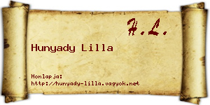 Hunyady Lilla névjegykártya